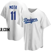 Manny Mota Men's Los Angeles Dodgers White Replica Home Jersey