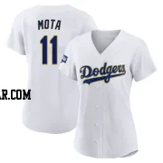 Manny Mota Women's Los Angeles Dodgers White/Gold Authentic 2021 Gold Program Player Jersey