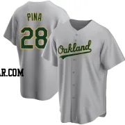 Manny Pina Men's Oakland Athletics Gray Replica Road Jersey