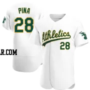 Manny Pina Men's Oakland Athletics White Authentic Home Jersey