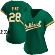 Manny Pina Women's Oakland Athletics Green Authentic Kelly Alternate Jersey