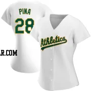 Manny Pina Women's Oakland Athletics White Authentic Home Jersey