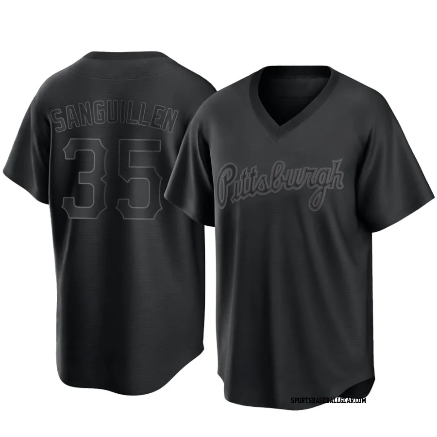 Manny Sanguillen Men's Pittsburgh Pirates Black Replica Pitch Fashion Jersey