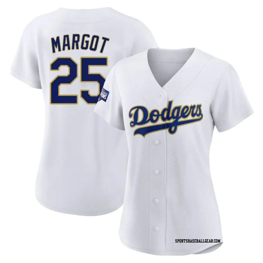 Manuel Margot Women's Los Angeles Dodgers White/Gold Authentic 2021 Gold Program Player Jersey