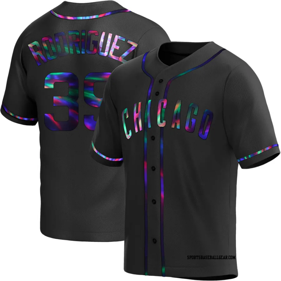 Manuel Rodriguez Men's Chicago Cubs Black Holographic Replica Alternate Jersey