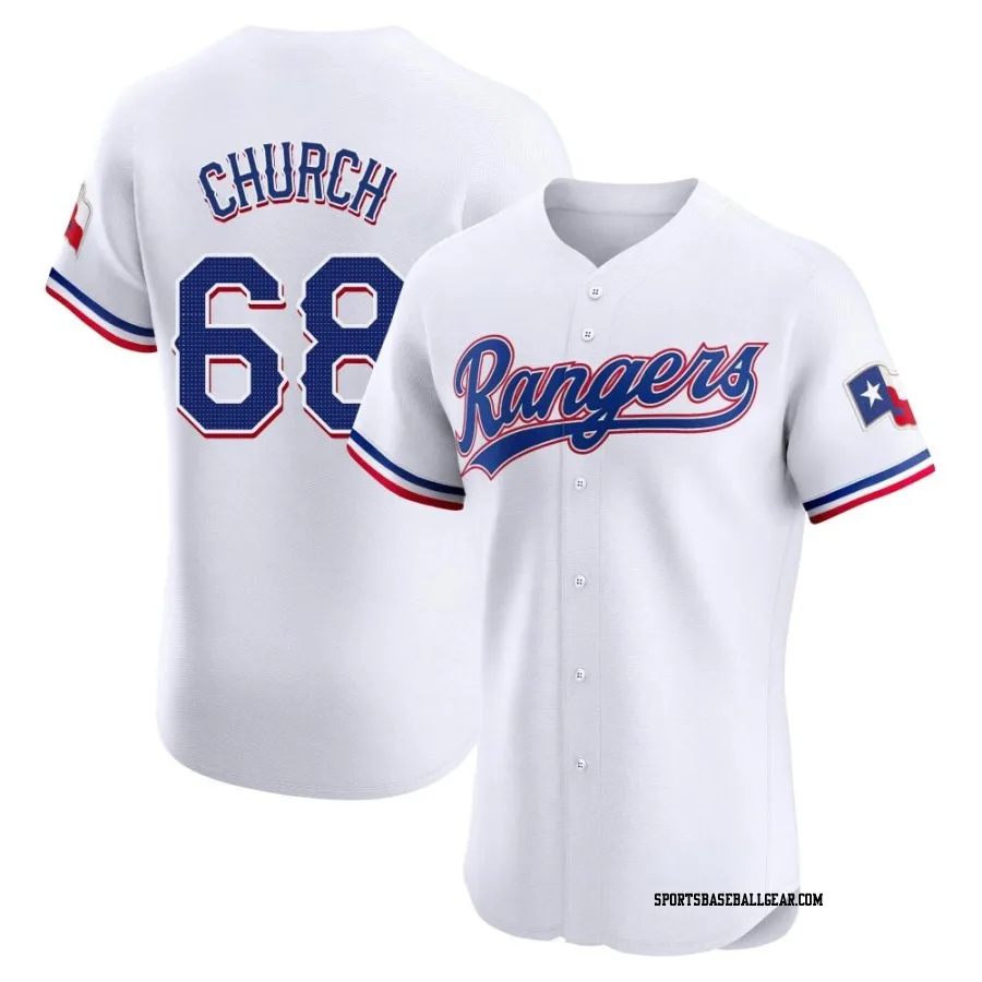 Marc Church Men's Texas Rangers White Elite Home Jersey