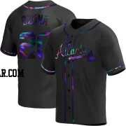 Marcell Ozuna Men's Atlanta Braves Black Holographic Replica Alternate Jersey