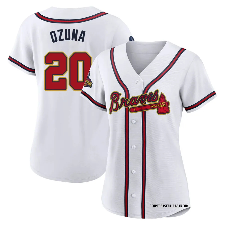 Marcell Ozuna Women's Atlanta Braves Gold Authentic White 2022 Program Jersey