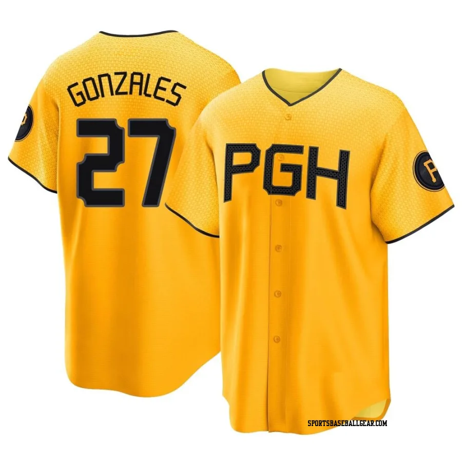 Marco Gonzales Youth Pittsburgh Pirates Gold Replica 2023 City Connect Jersey