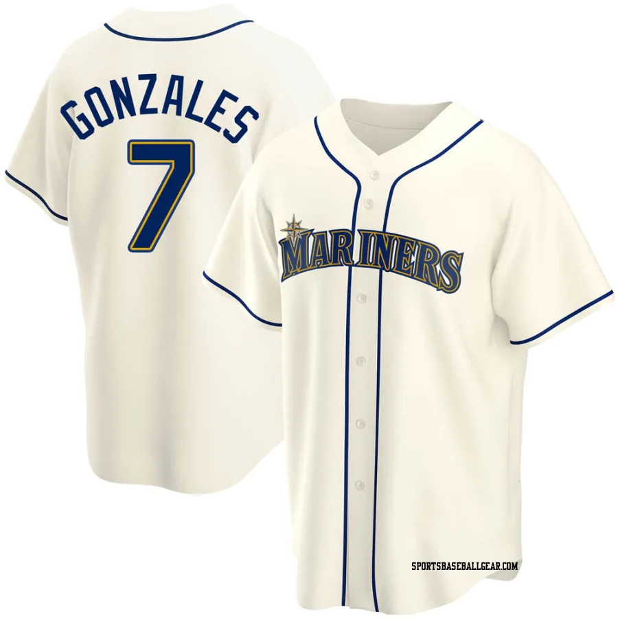 Marco Gonzales Youth Seattle Mariners Cream Replica Alternate Jersey