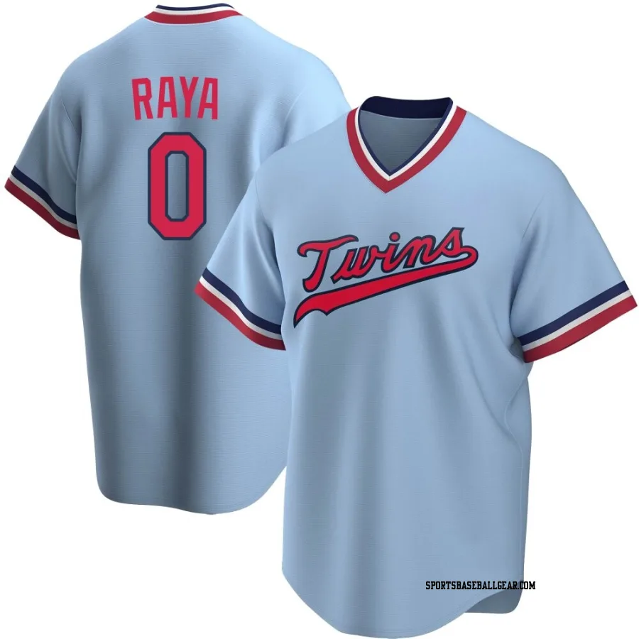 Marco Raya Men's Minnesota Twins Light Blue Replica Road Cooperstown Collection Jersey