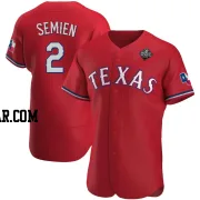 Marcus Semien Men's Texas Rangers Red Authentic Alternate 2023 World Series Jersey