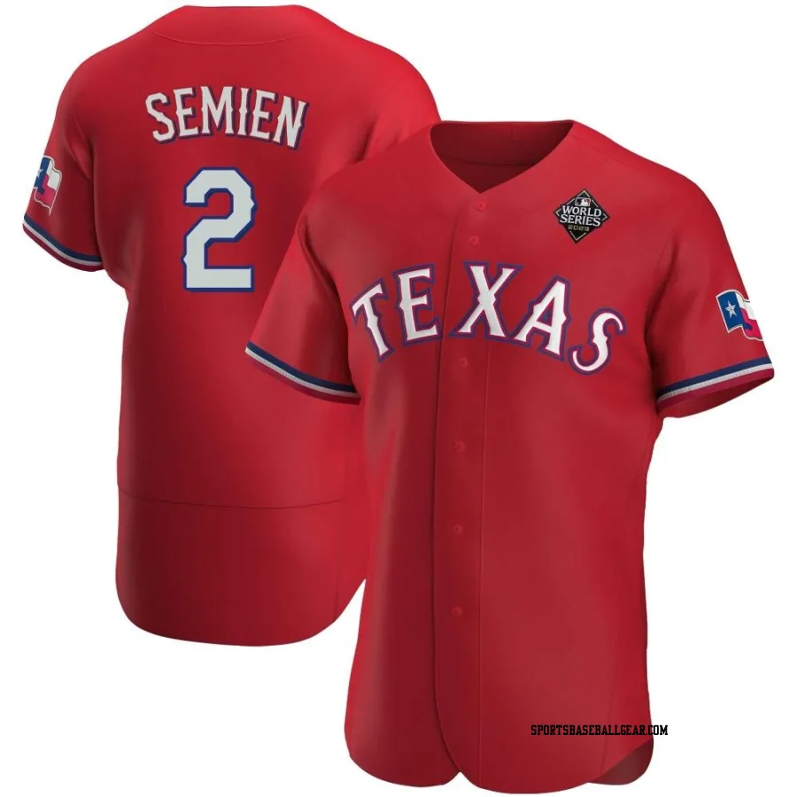 Marcus Semien Men's Texas Rangers Red Authentic Alternate 2023 World Series Jersey