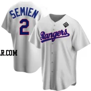 Marcus Semien Men's Texas Rangers White Replica Home Cooperstown Collection 2023 World Series Jersey