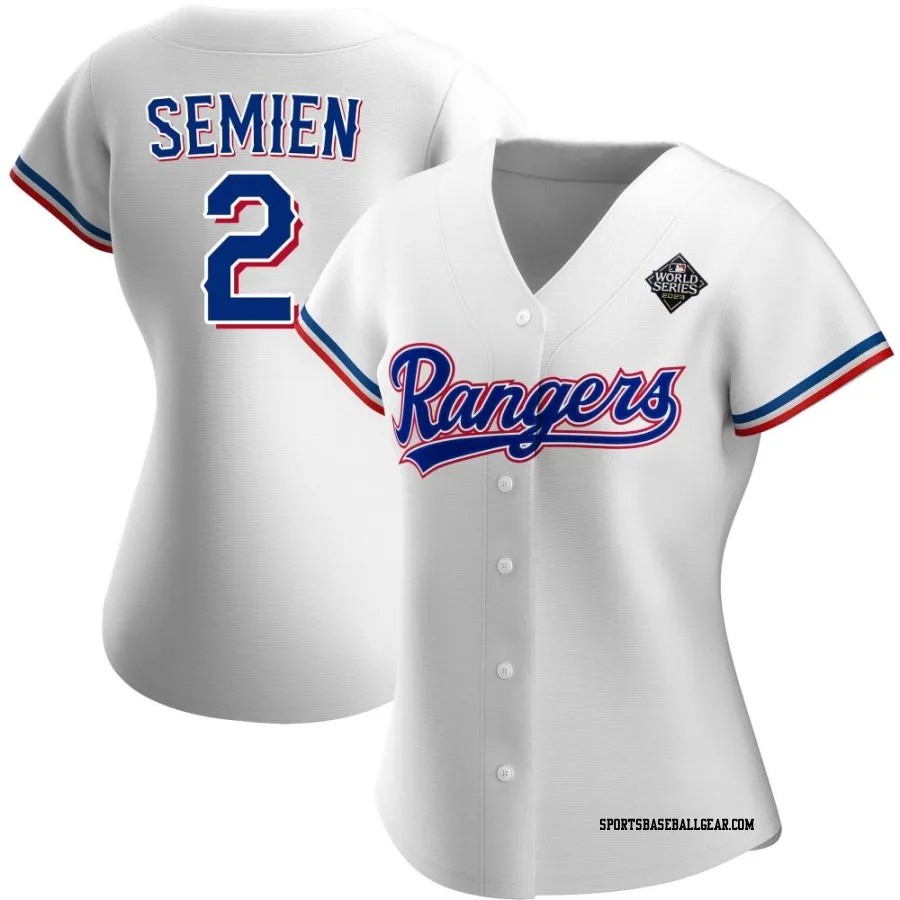 Marcus Semien Women's Texas Rangers White Authentic Home 2023 World Series Jersey