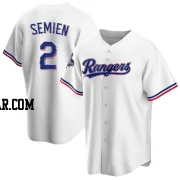 Marcus Semien Youth Texas Rangers White Replica Home 2023 World Series Champions Jersey