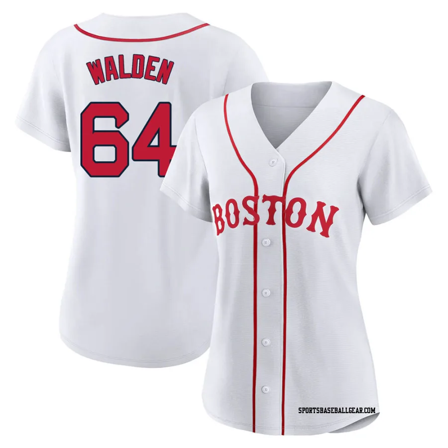 Marcus Walden Women's Boston Red Sox White Authentic 2021 Patriots' Day Jersey