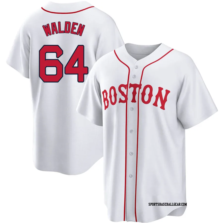 Marcus Walden Youth Boston Red Sox White Replica 2021 Patriots' Day Jersey