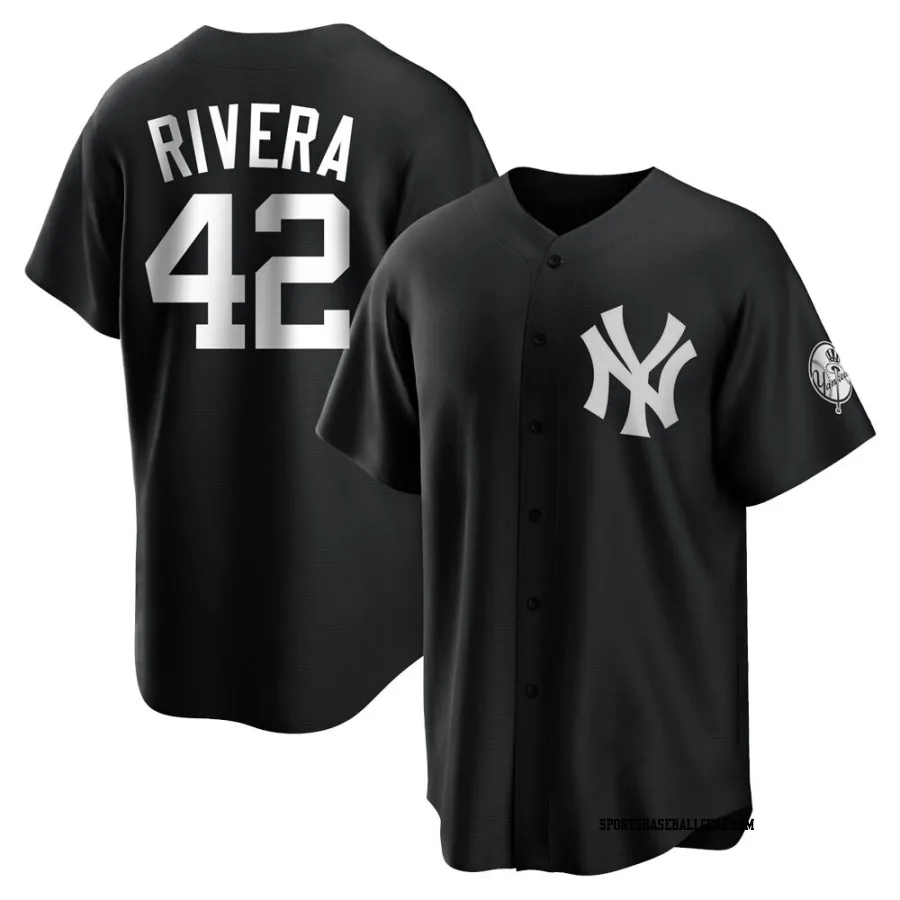 Mariano Rivera Men's New York Yankees Black/White Replica Jersey