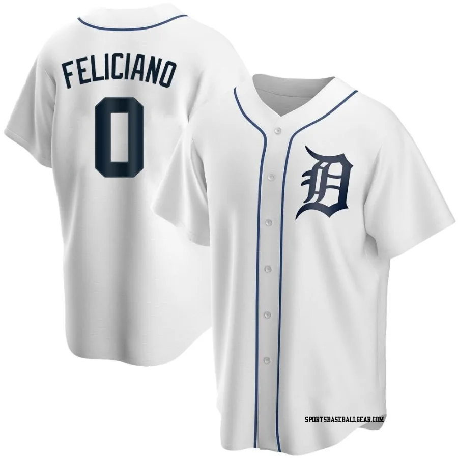 Mario Feliciano Youth Detroit Tigers White Replica Home Jersey