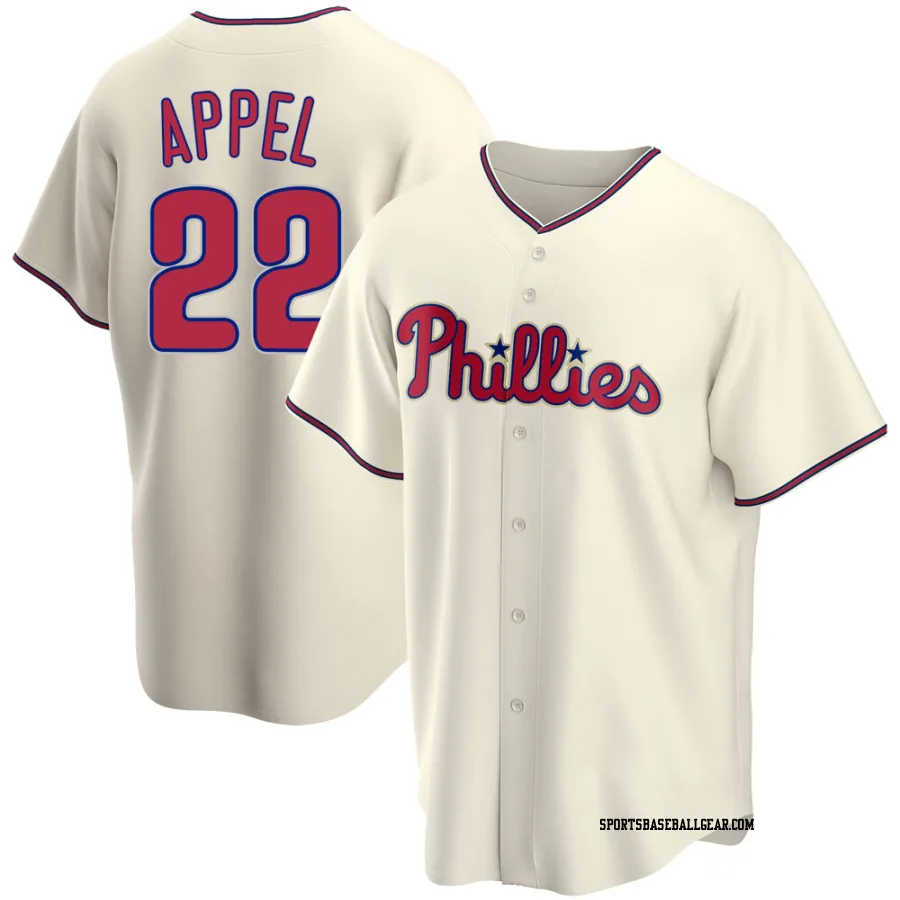 Mark Appel Men's Philadelphia Phillies Cream Replica Alternate Jersey