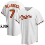 Mark Belanger Men's Baltimore Orioles White Replica Home Jersey