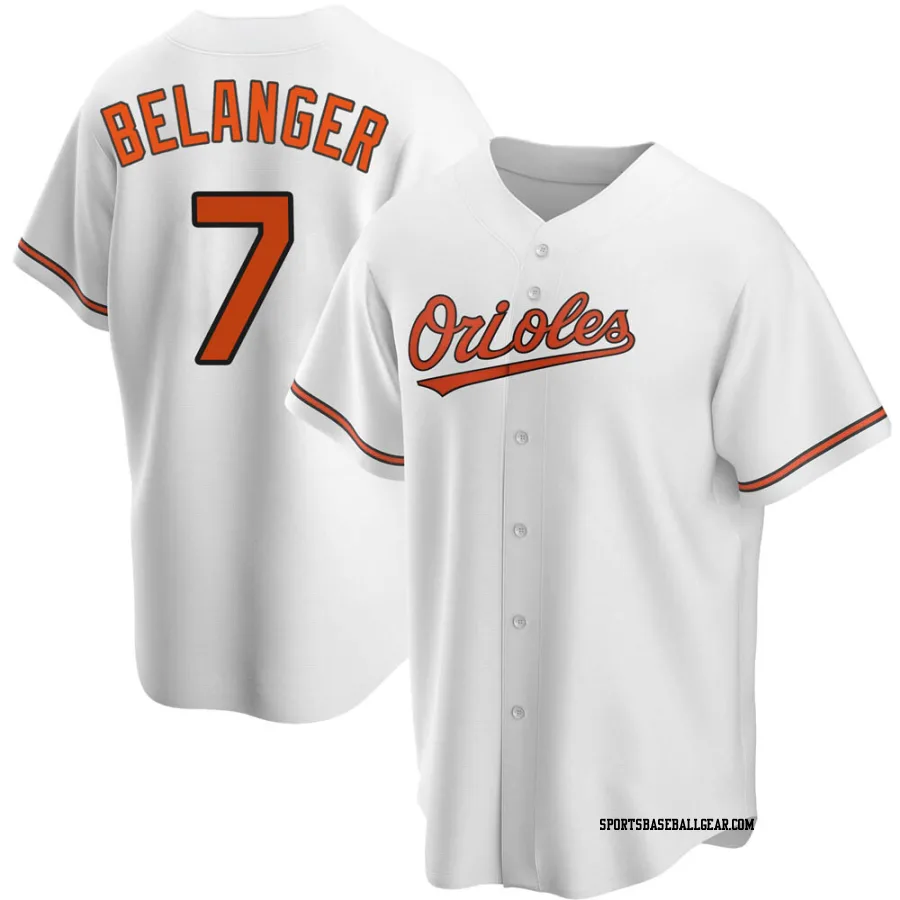 Mark Belanger Men's Baltimore Orioles White Replica Home Jersey