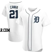 Mark Canha Men's Detroit Tigers White Authentic Home Jersey