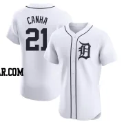 Mark Canha Men's Detroit Tigers White Elite Home Jersey