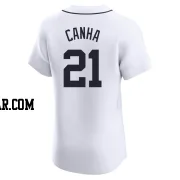 Mark Canha Men's Detroit Tigers White Elite Home Jersey