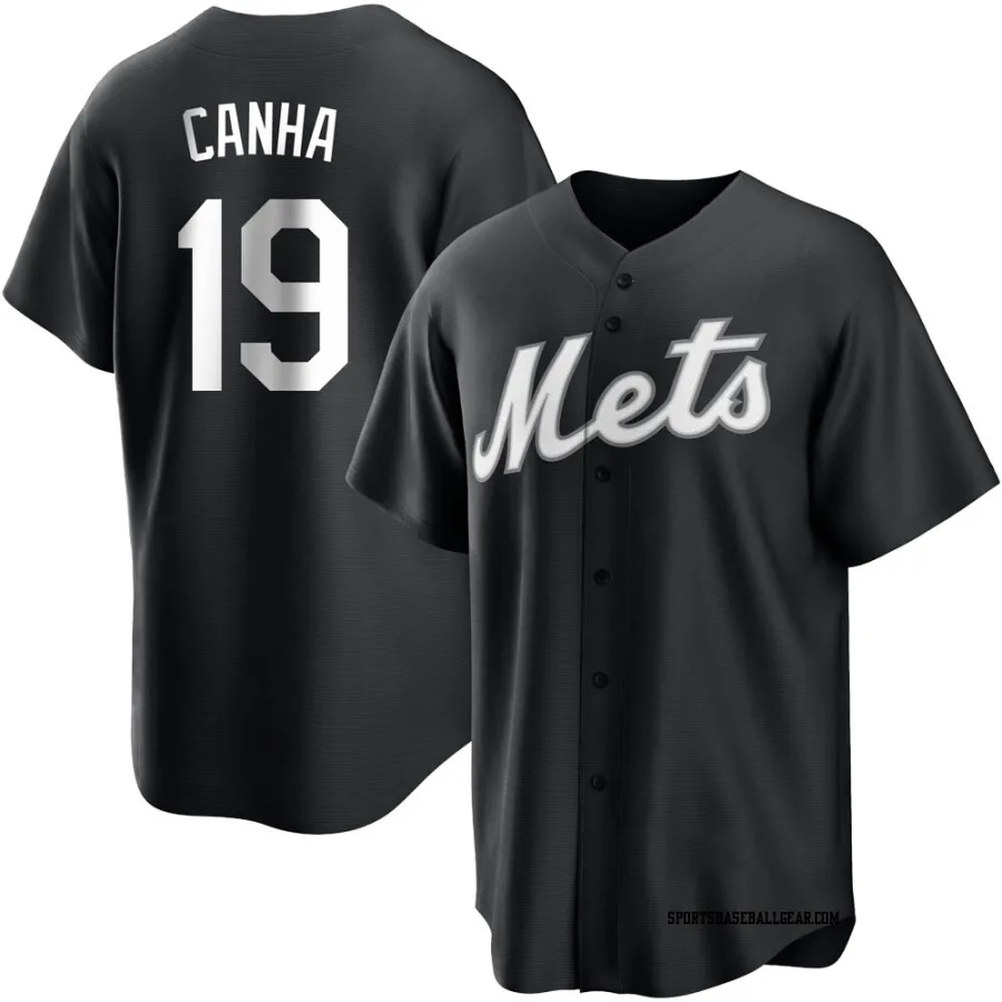 Mark Canha Men's New York Mets Black/White Replica Jersey