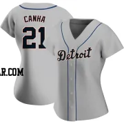 Mark Canha Women's Detroit Tigers Gray Authentic Road Jersey