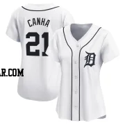 Mark Canha Women's Detroit Tigers White Limited Home Jersey