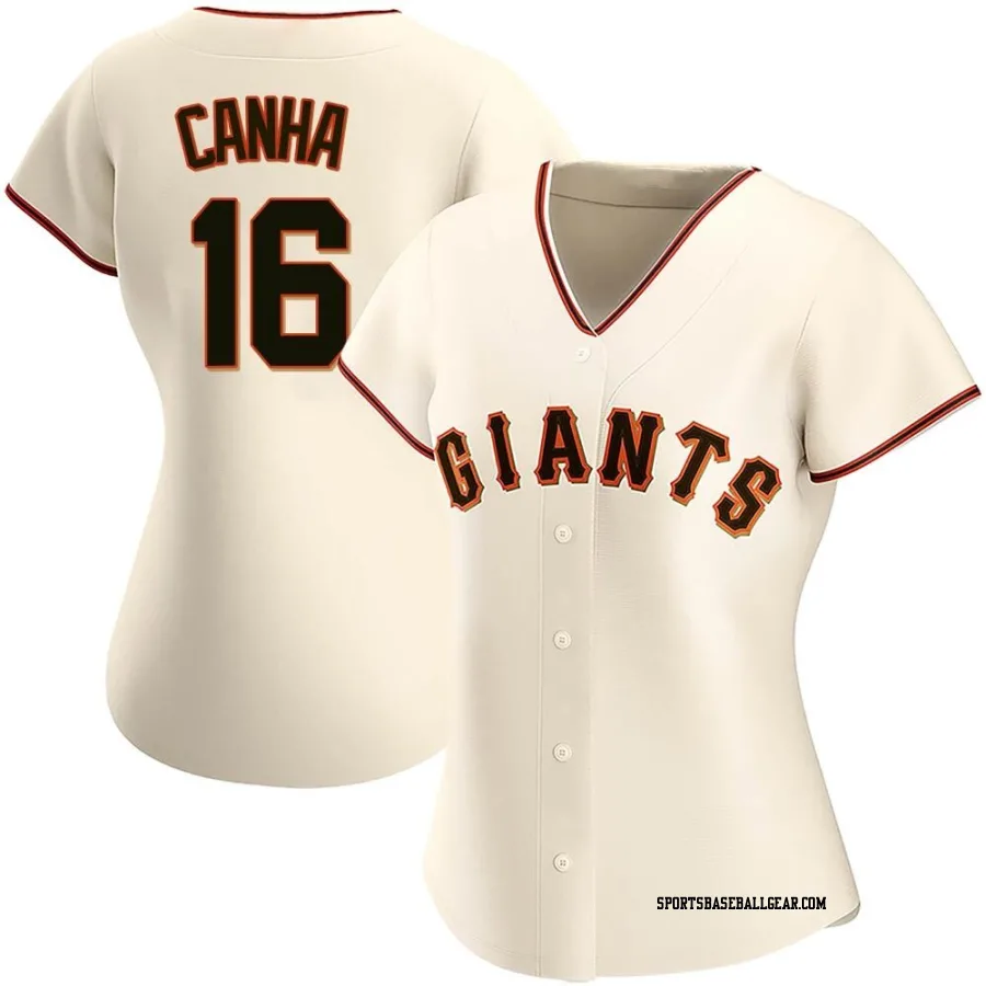 Mark Canha Women's San Francisco Giants Cream Authentic Home Jersey