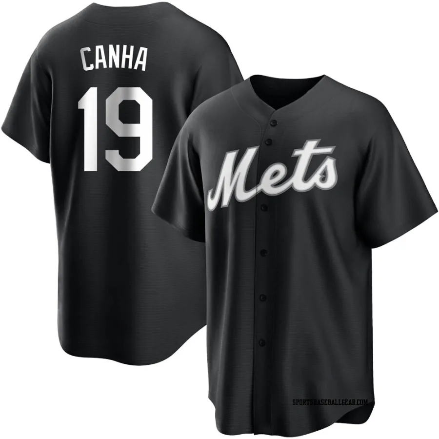 Mark Canha Youth New York Mets Black/White Replica Jersey