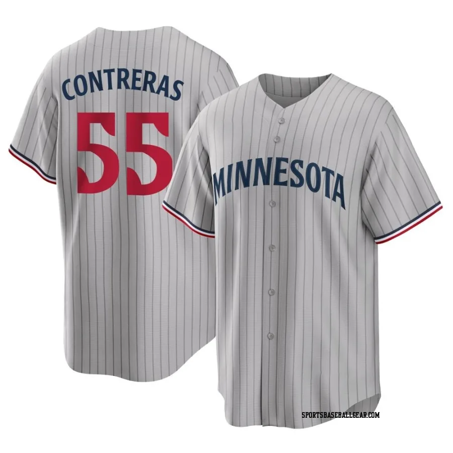 Mark Contreras Youth Minnesota Twins Gray Replica Road Jersey