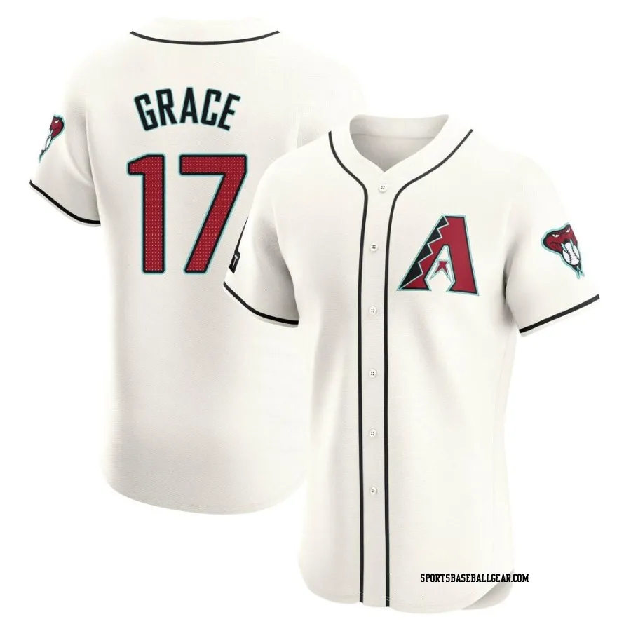 Mark Grace Men's Arizona Diamondbacks Cream Elite Home Patch Jersey