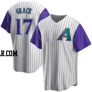 Mark Grace Men's Arizona Diamondbacks Cream/Purple Replica Alternate Cooperstown Collection Jersey