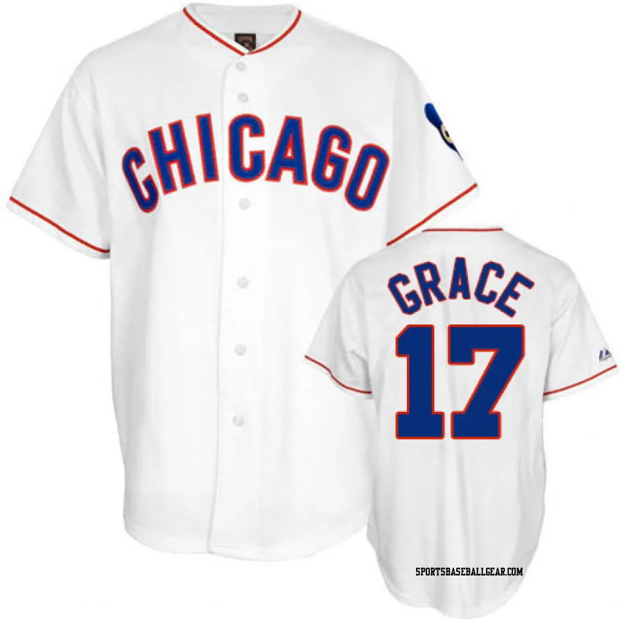 Mark Grace Men's Chicago Cubs White Replica 1988 Throwback Jersey