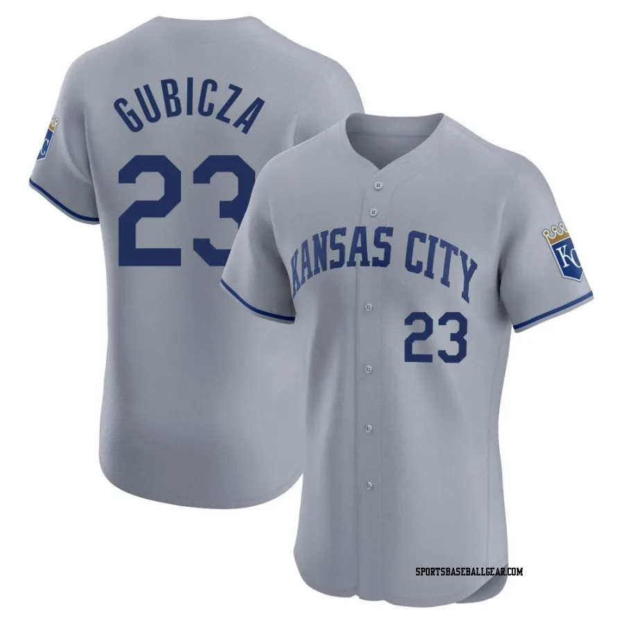 Mark Gubicza Men's Kansas City Royals Gray Elite Road Jersey