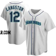 Mark Langston Men's Seattle Mariners White Replica Home Jersey