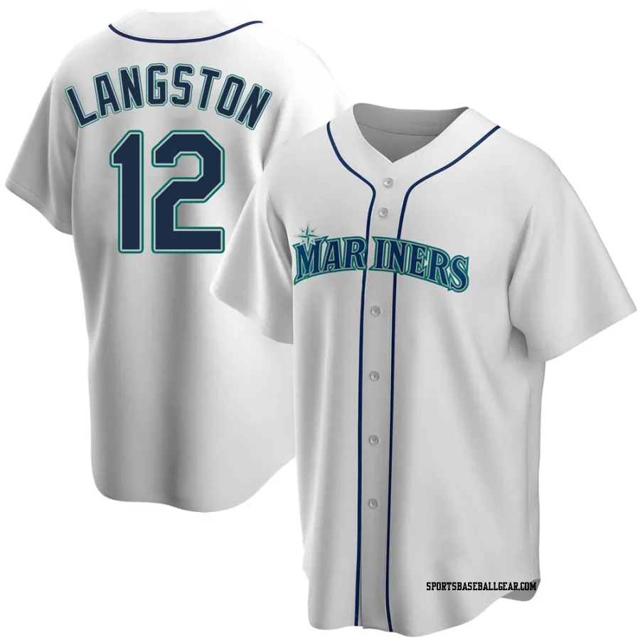 Mark Langston Men's Seattle Mariners White Replica Home Jersey