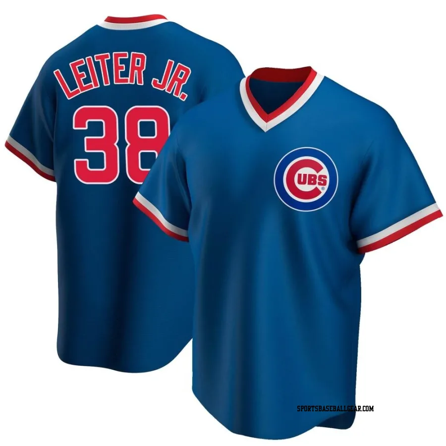 Mark Leiter Jr. Men's Chicago Cubs Royal Replica Road Cooperstown Collection Jersey