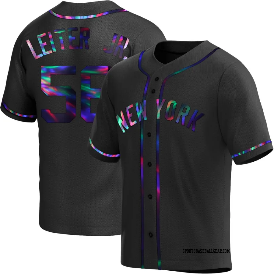 Mark Leiter Jr. Men's New York Yankees Black Holographic Replica Alternate Jersey