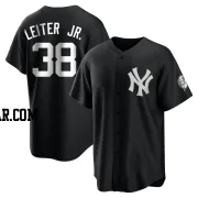 Mark Leiter Jr. Men's New York Yankees Black/White Replica Jersey