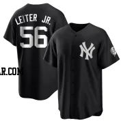 Mark Leiter Jr. Men's New York Yankees Black/White Replica Jersey