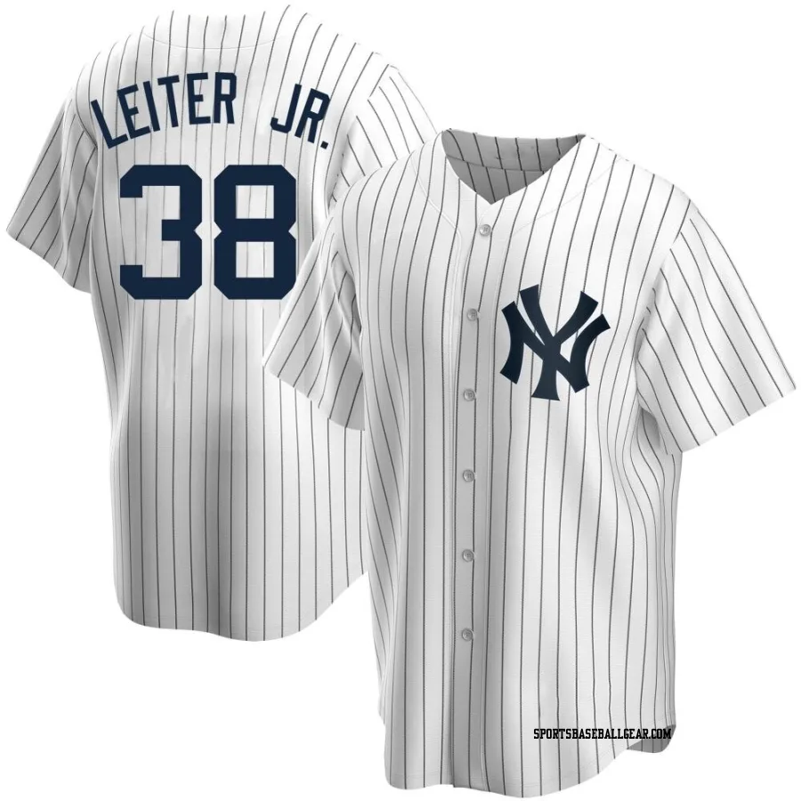 Mark Leiter Jr. Men's New York Yankees White Replica Home Jersey