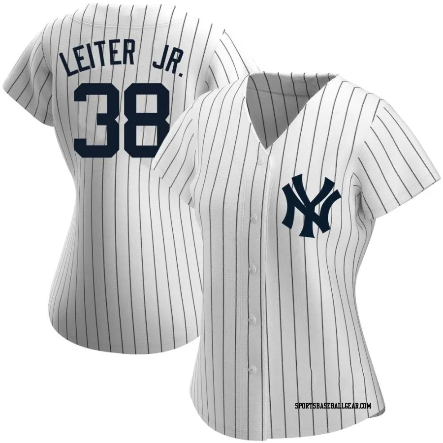 Mark Leiter Jr. Women's New York Yankees White Authentic Home Name Jersey