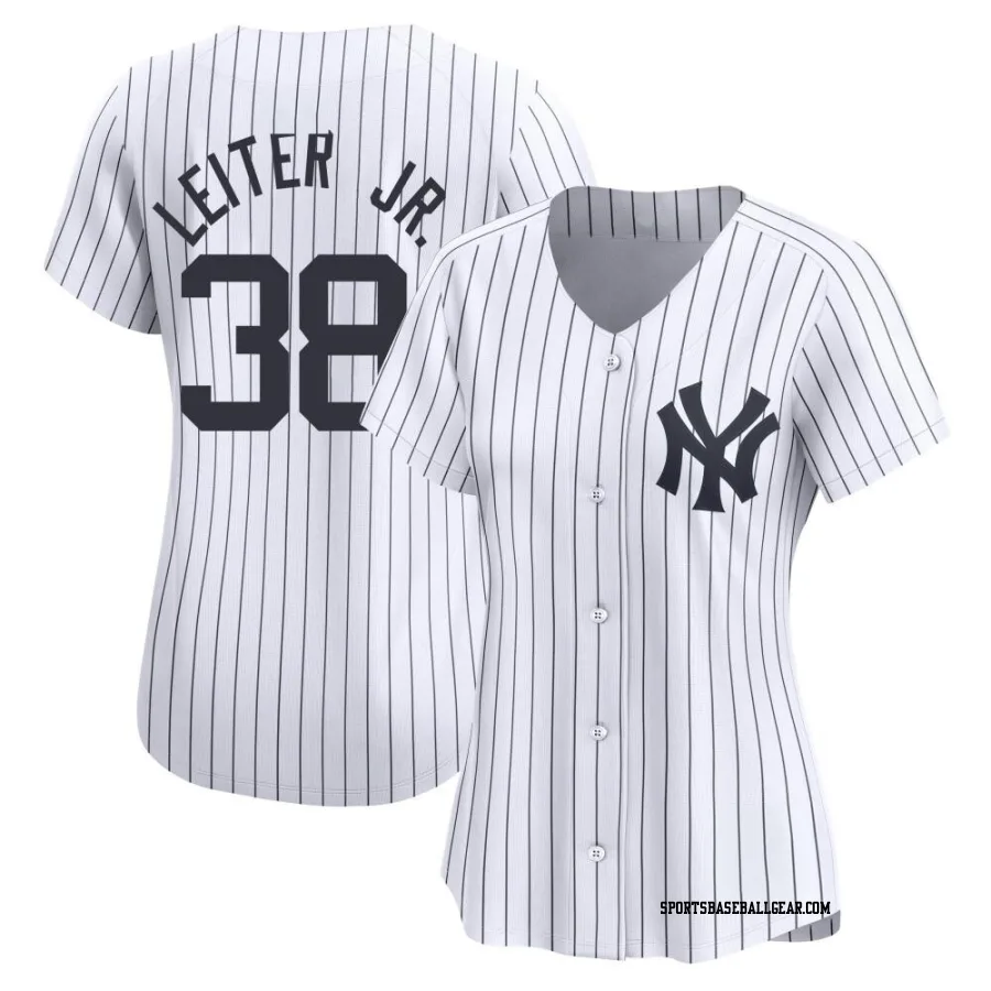 Mark Leiter Jr. Women's New York Yankees White Limited Yankee Home Jersey