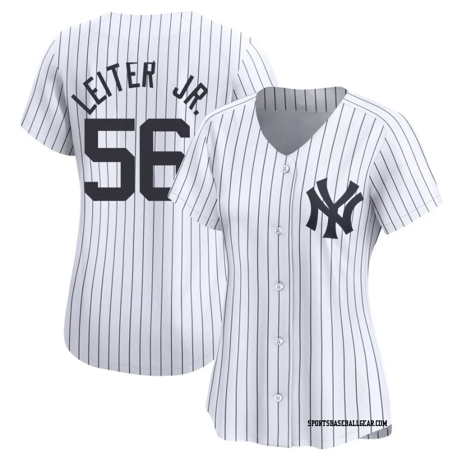 Mark Leiter Jr. Women's New York Yankees White Limited Yankee Home Jersey